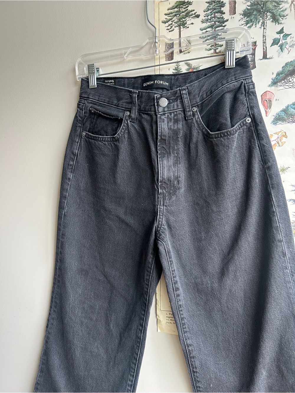 Denim Forum The Farrah Hi-Rise Wide Jeans Black 27 - Picture 2 of 6